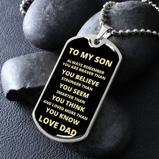 Always Remember Tag | To My Son - Love Dad