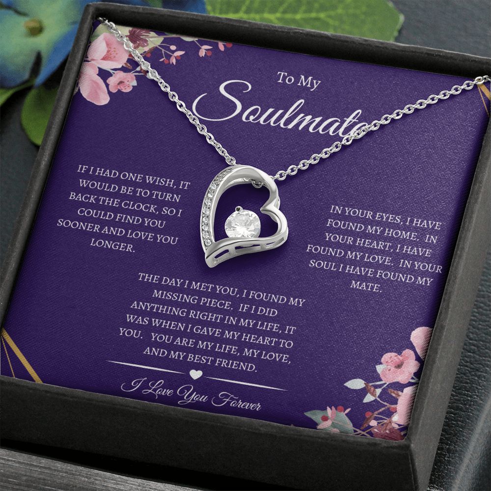 To My Soulmate | White Gold Necklace