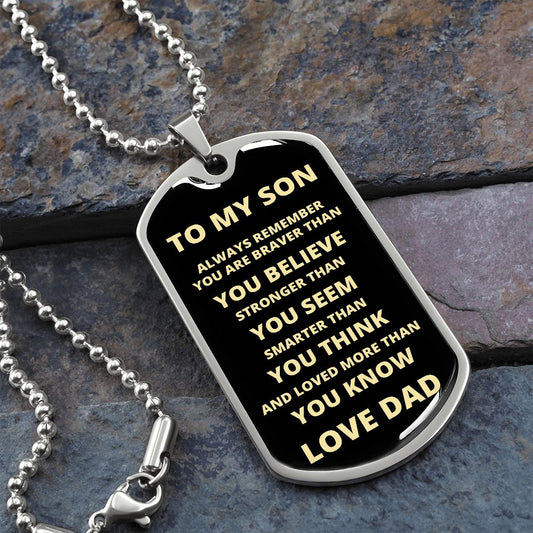 Always Remember Tag | To My Son - Love Dad