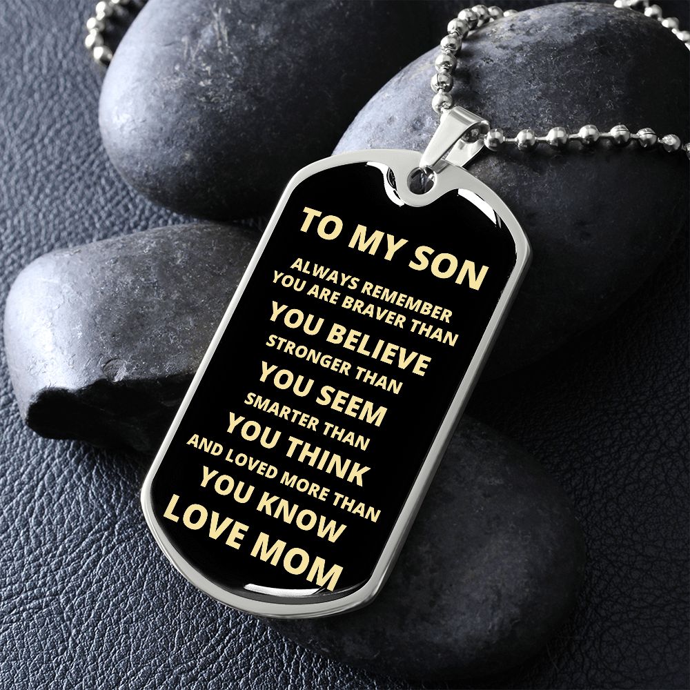 Always Remember Tag | To My Son - Love Mom