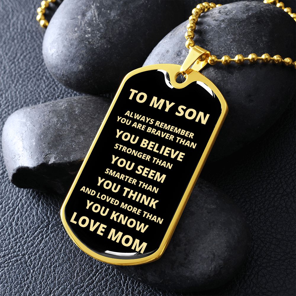 Always Remember Tag | To My Son - Love Mom