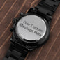 Black Watch with three-dial Stainless Steel | Custom Engraved Message