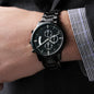 Black Watch with three-dial Stainless Steel | Custom Engraved Message