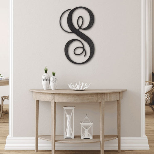 Fancy Initial Monogram Steel Sign