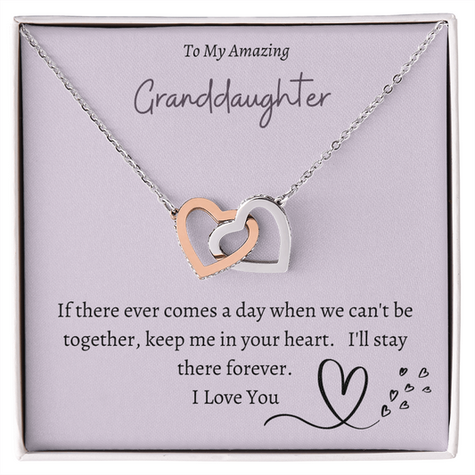 Amazing Granddaughter | Locking Hearts Necklace