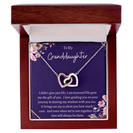 To My Granddaughter | Locking Hearts Necklace