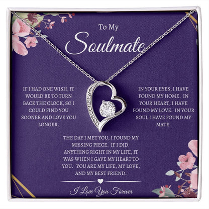 To My Soulmate | White Gold Necklace