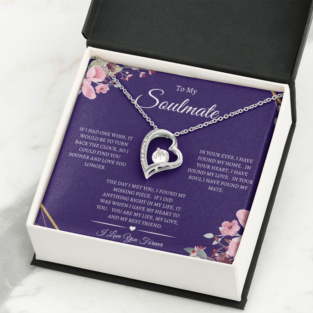 To My Soulmate | White Gold Necklace