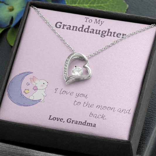 granddaughter silver heart necklace
