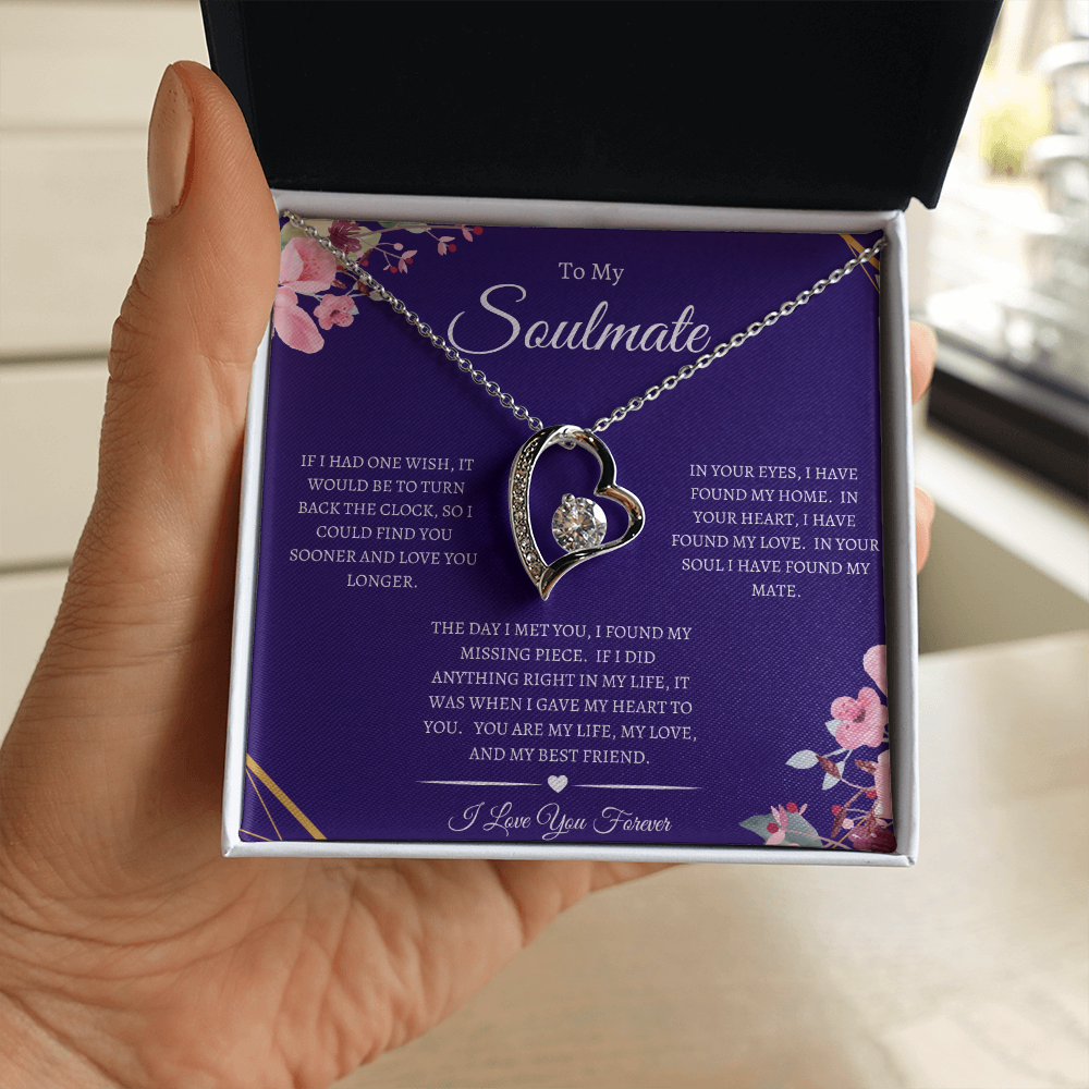 To My Soulmate | White Gold Necklace