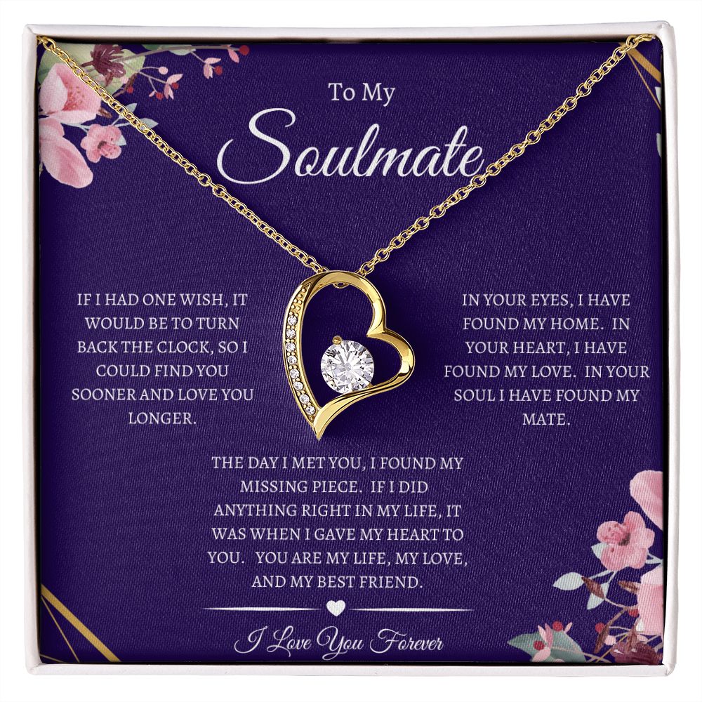 To My Soulmate | White Gold Necklace